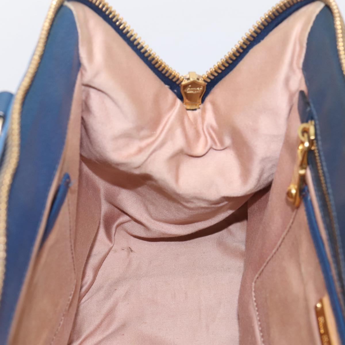 Miu Miu Madras Bowler Leather, Blue, Leather, Handbag