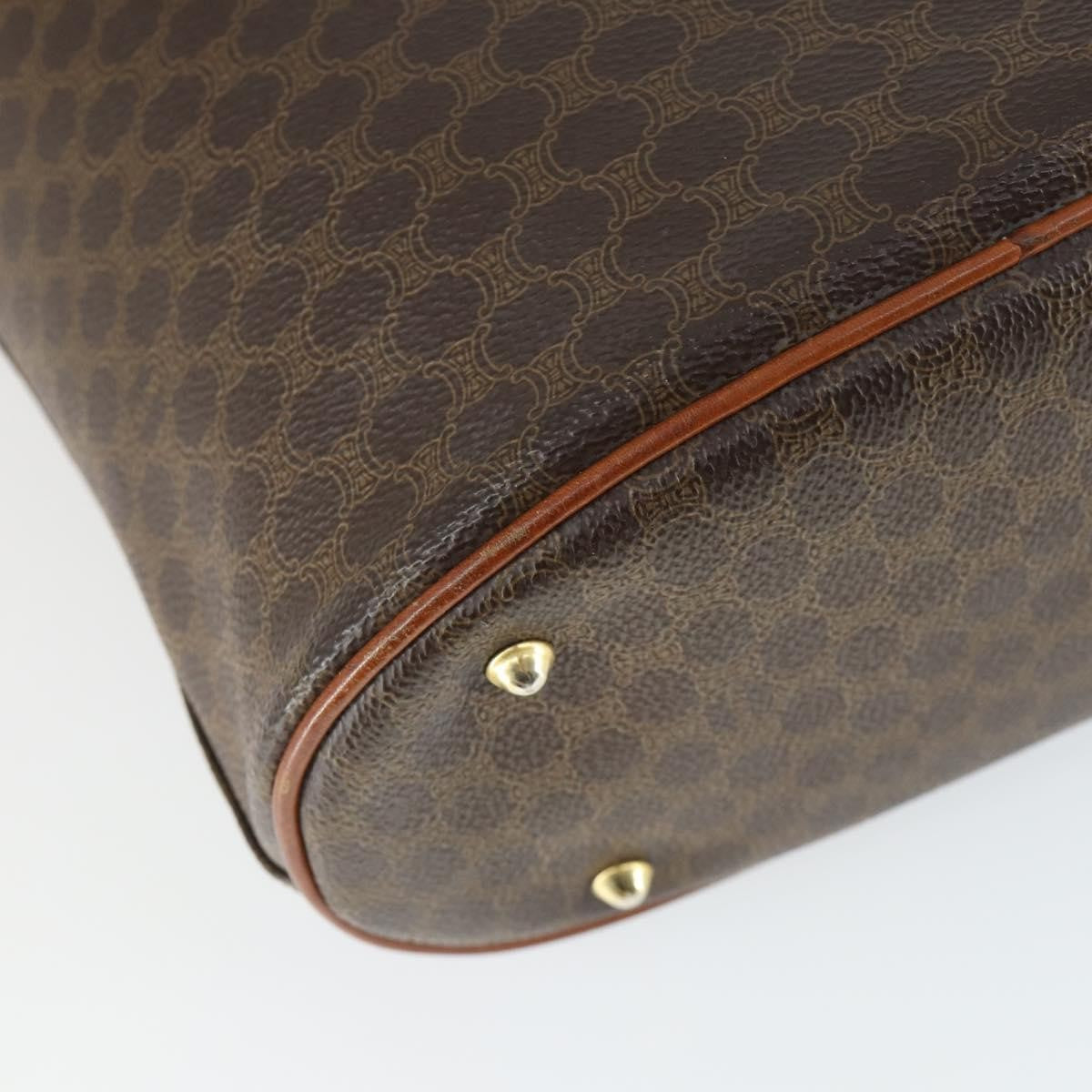 Celine Vintage Macadam Shopper Tote Coated Canvas, Brown, Canvas, Tote Bag