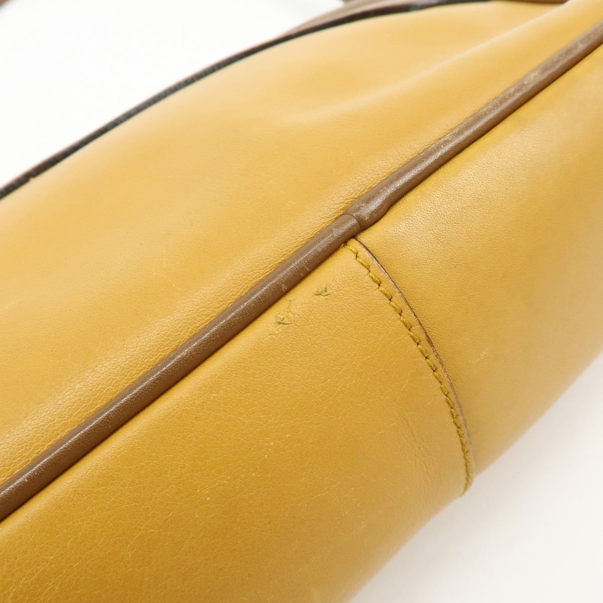 Prada Shoulder Leather, Yellow, Leather, Shoulder Bag