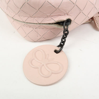 Bottega Veneta Expandable Chain Embossed Intrecciato Nappa, Pink, Leather, Crossbody Bag