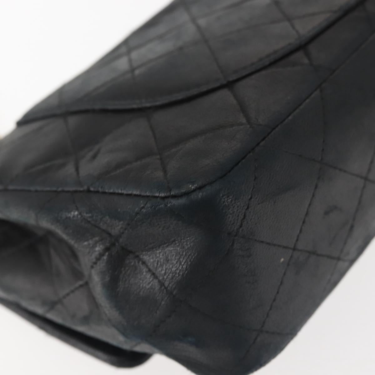 Chanel Vintage Square Classic Double Flap Bag Quilted Leather, BLACK, LEATHER, Shoulder bag