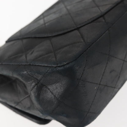 Chanel Vintage Square Classic Double Flap Bag Quilted Leather, BLACK, LEATHER, Shoulder bag