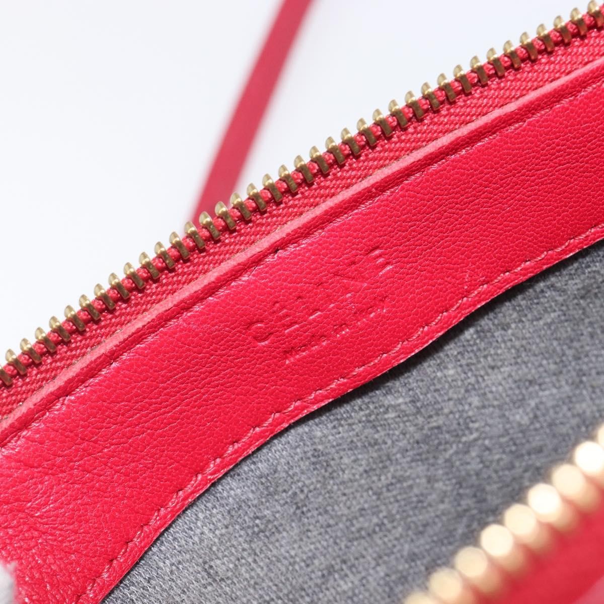 Celine Trio Leather, Red, Leather, Crossbody Bag