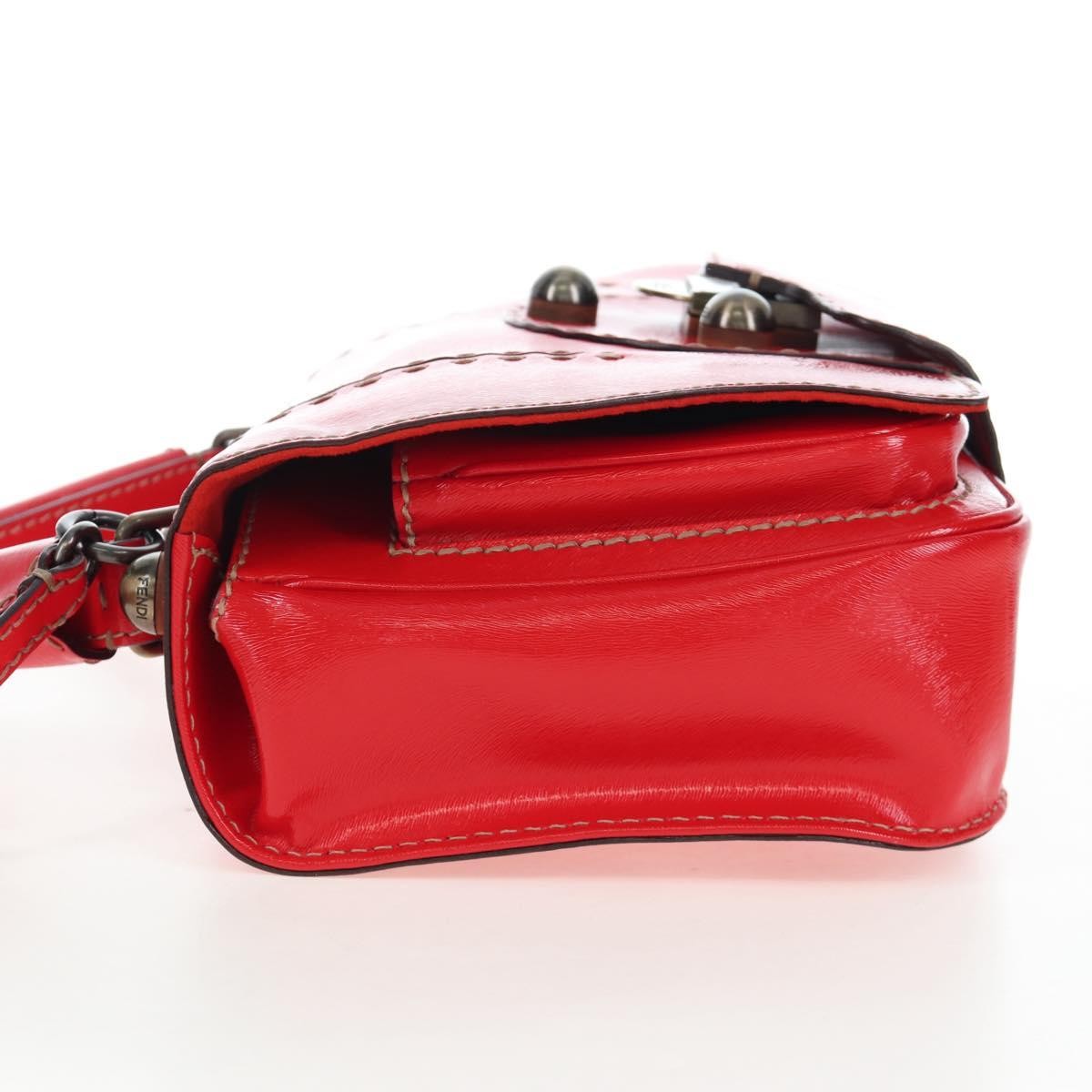 Fendi Secret Code F3 Convertible Satchel Textured Leather, Red, Leather, Handbag