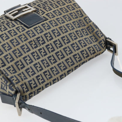 Fendi Mamma Baguette Zucchino canvas, Navy, Canvas, Shoulder Bag