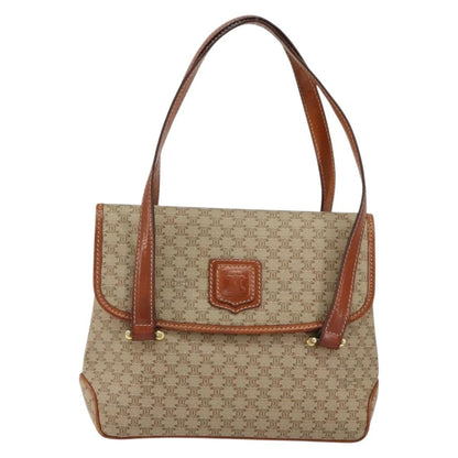 Celine Vintage Macadam Canvas and Leather, Beige, Canvas, Handbag