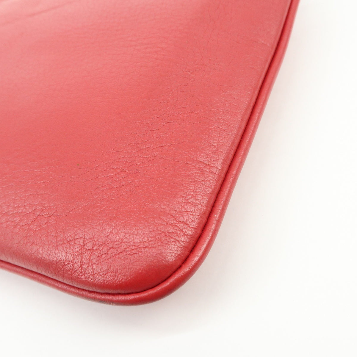 Balenciaga Everyday Logo Printed Leather, Red, Leather, Clutch