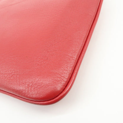 Balenciaga Everyday Logo Printed Leather, Red, Leather, Clutch