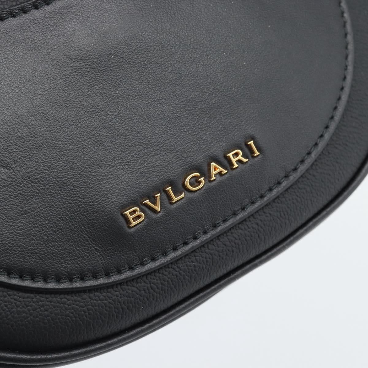 Bvlgari Serpenti Ellipse Leather, Black, Leather, Shoulder Bag