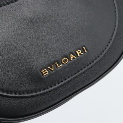 Bvlgari Serpenti Ellipse Leather, Black, Leather, Shoulder Bag