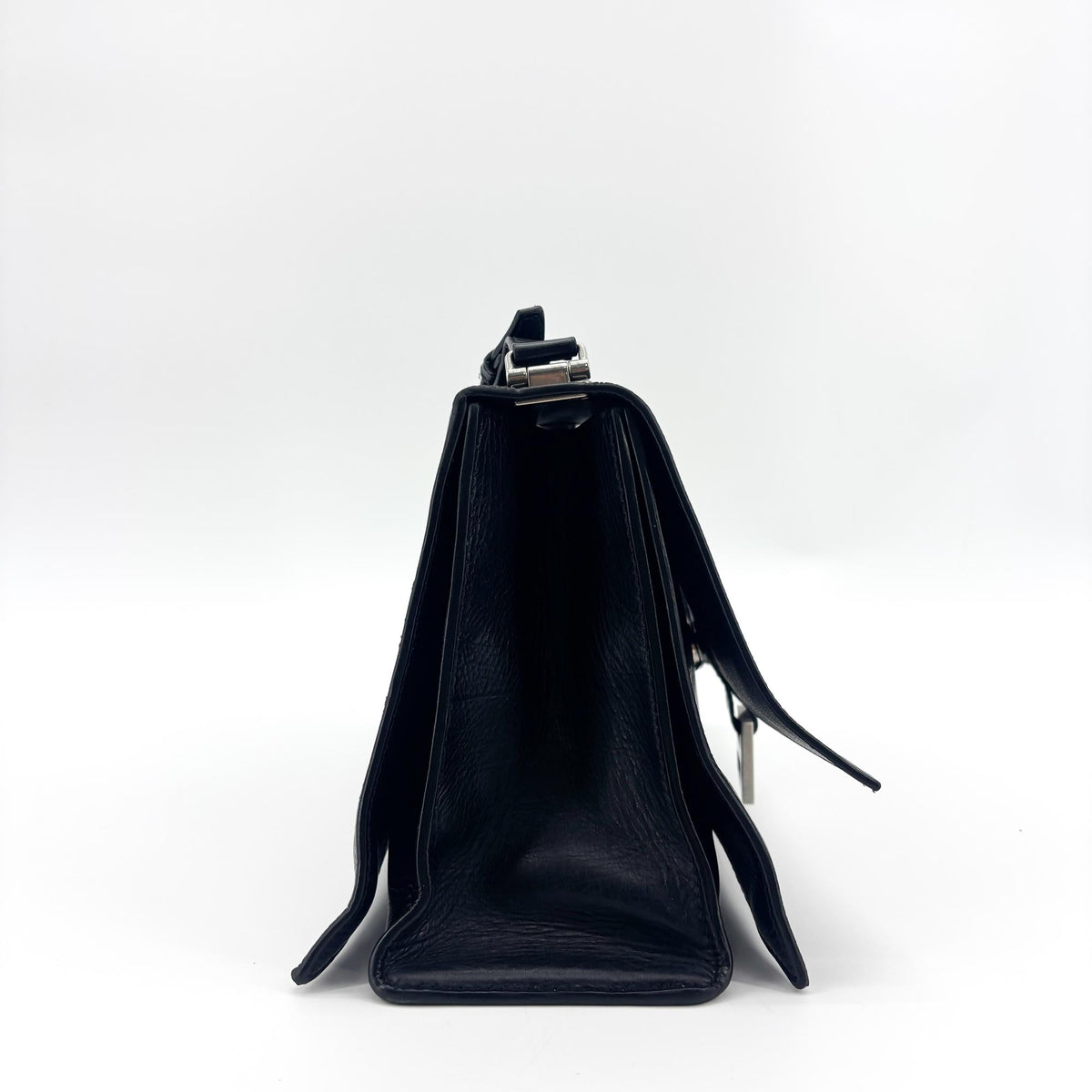 Balenciaga Downtown Soft Hourglass Leather, Black, Leather, Shoulder Bag