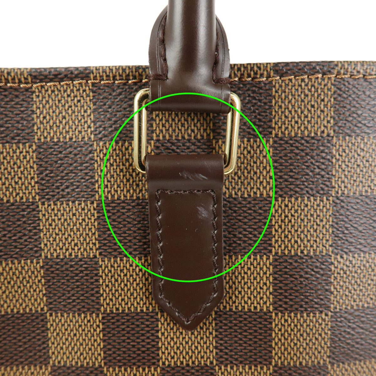 Louis Vuitton Sac Plat Damier, Brown, Canvas, Handbag