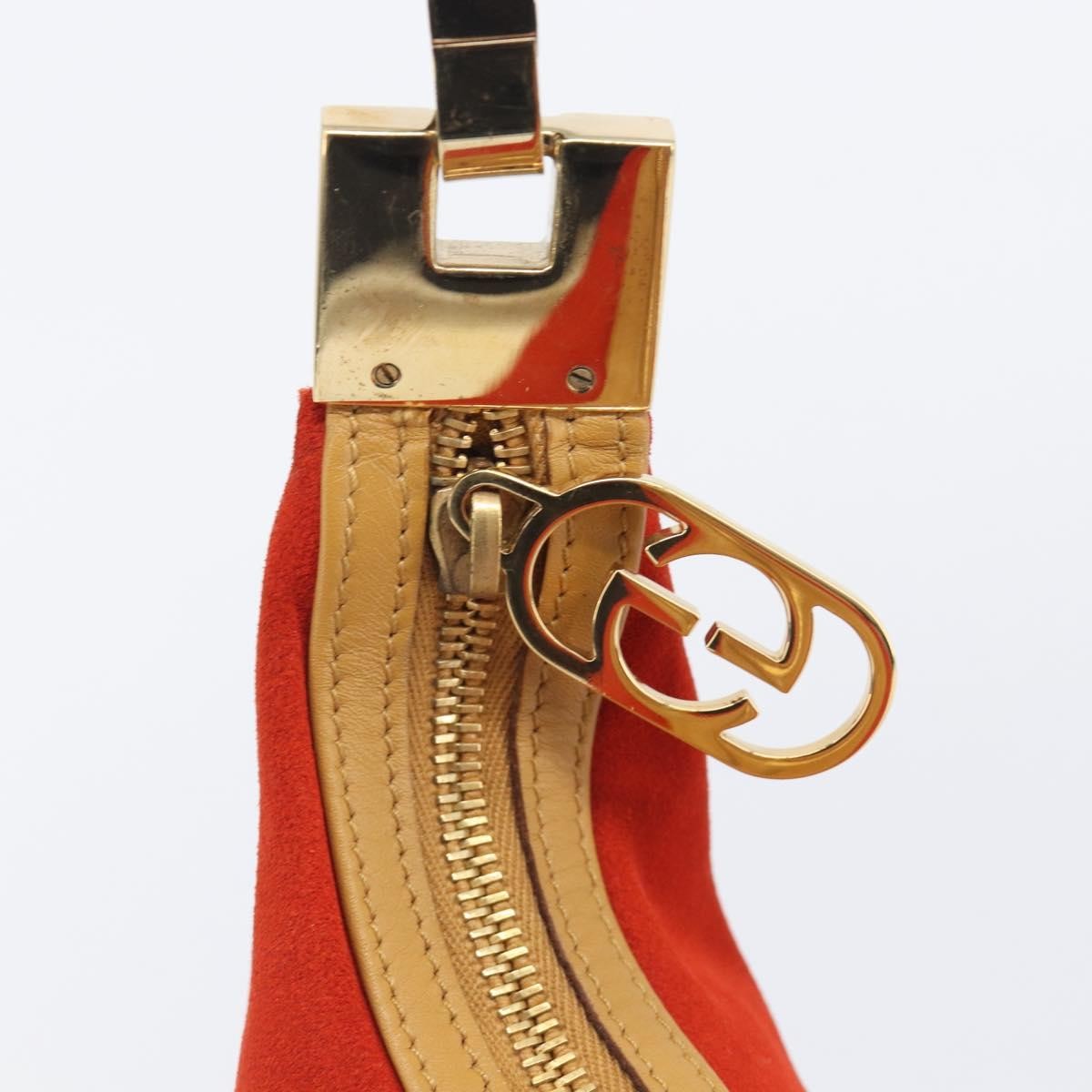 Gucci Vintage Zip Hobo Leather & Suede, Red, Suede, Shoulder Bag