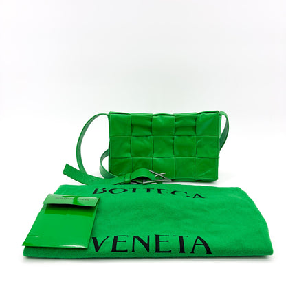 Bottega Veneta Cassette Maxi Intrecciato Leather, Green, Leather, Crossbody Bag