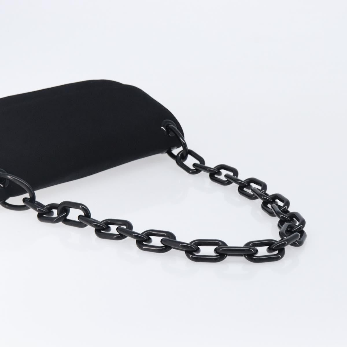 Prada Plastic Chain Flap Bag Canvas, Black, Cotton, Shoulder Bag