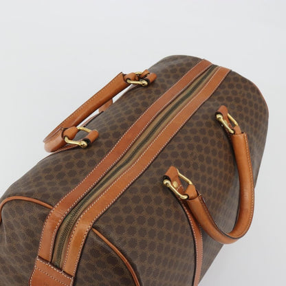 Celine Vintage Duffle Macadam Coated Canvas, Brown, Canvas, Handbag