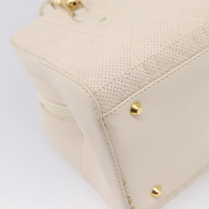 Christian Dior Vintage Leather, White, Leather, Tote Bag