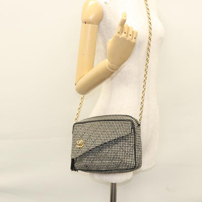 Chanel Vintage Front Pocket Camera Canvas, White, Canvas, Shoulder Bag