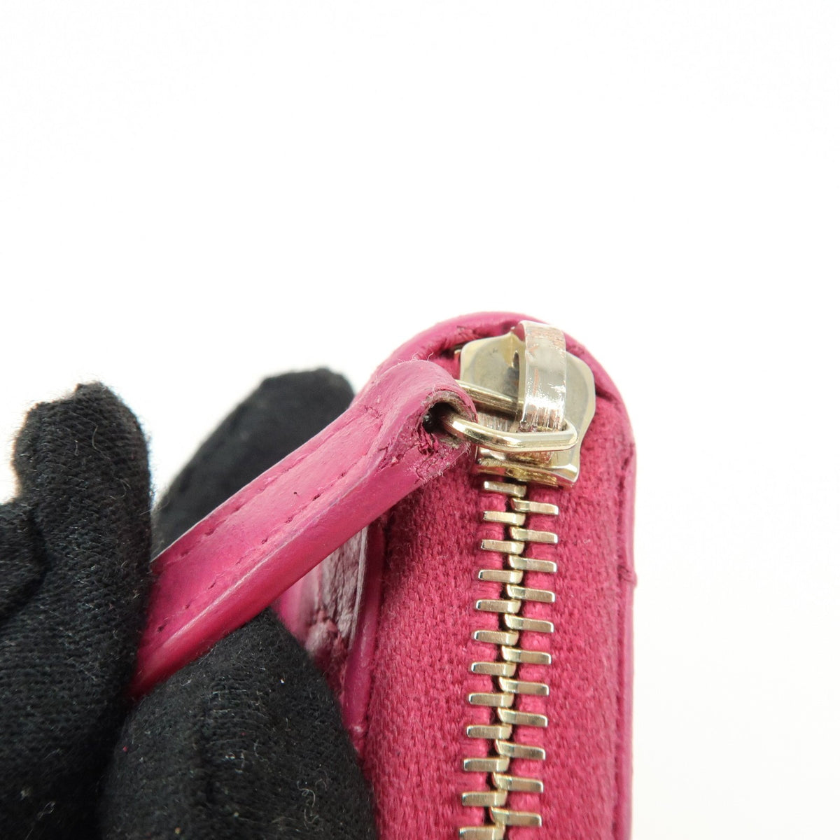 Chanel Zip Around Camellia Patent, Pink, Calfskin, Wallet