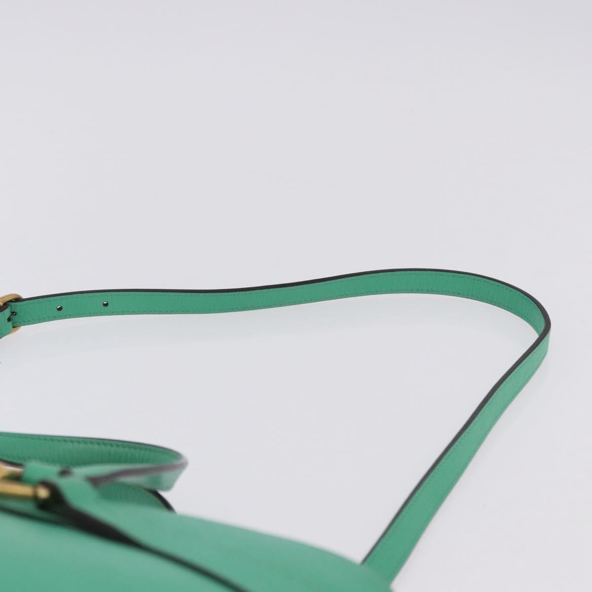 Gucci Bright Bit Convertible Leather, Green, Leather, Tote Bag