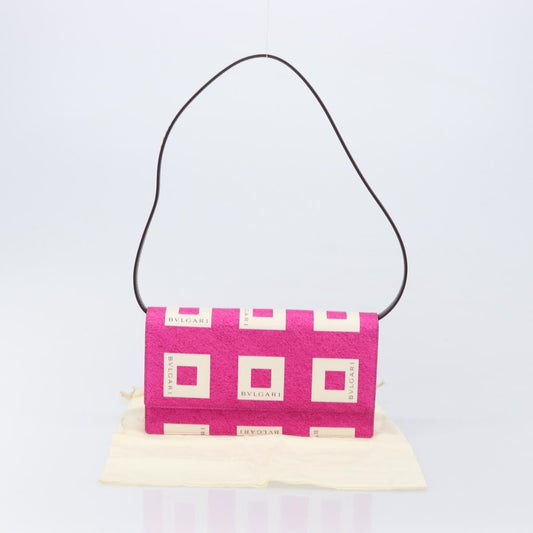Bvlgari Clutch Canvas and Leather, Pink, Canvas, Clutch