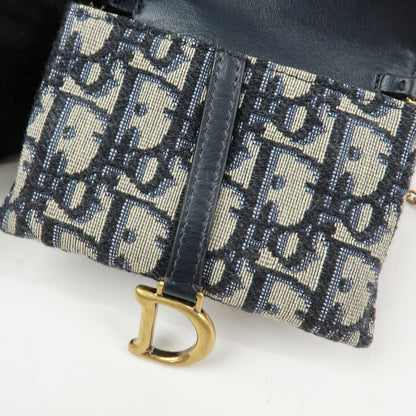 Christian Dior Saddle Pouch Leather, Beige, Canvas, Clutch