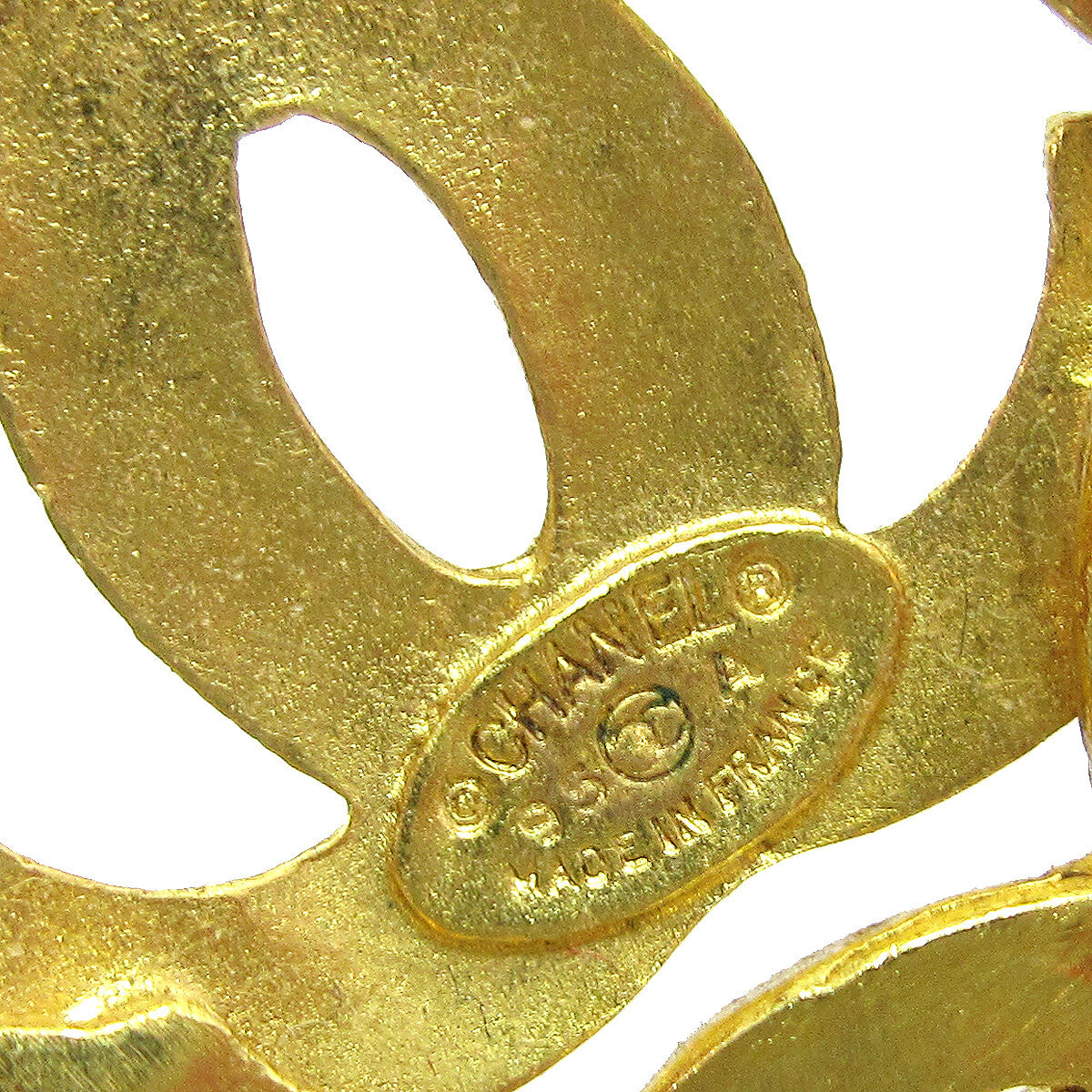Chanel Vintage CC Flower Textured Metal, Gold, Gold Plated, Brooch