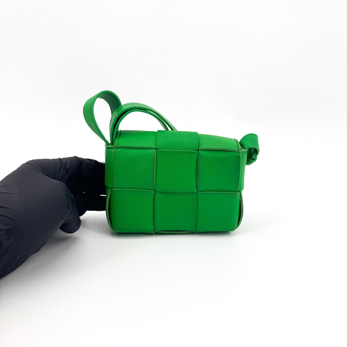 Bottega Veneta Cassette Maxi Intrecciato Leather, Green, Leather, Crossbody Bag