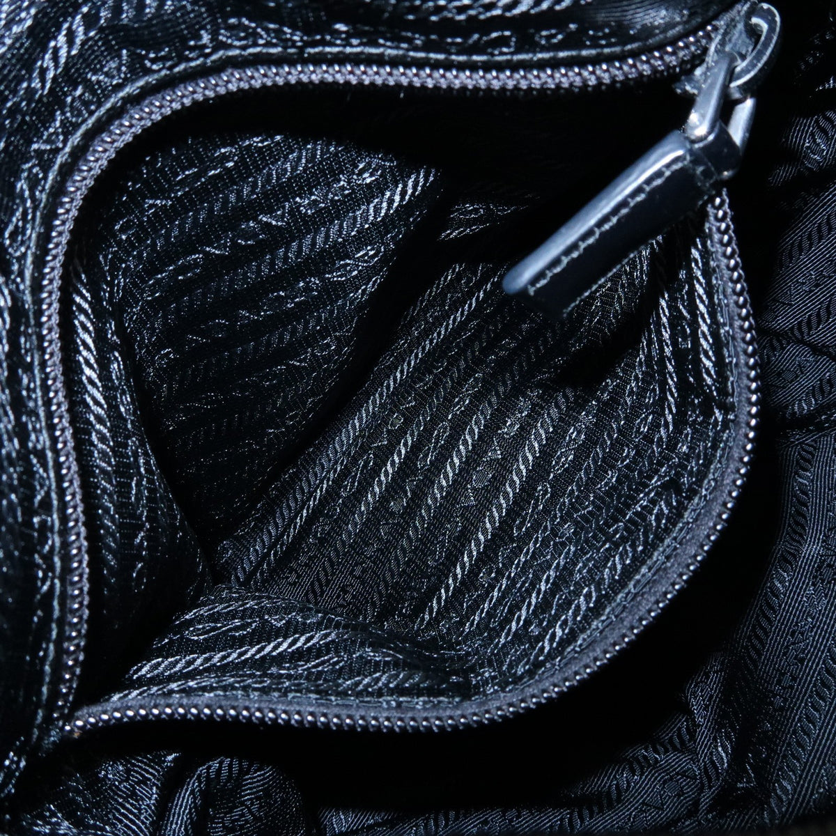 Prada Zip Buckle Messenger Tessuto, Black, Nylon, Handbag