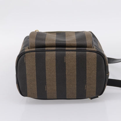 Fendi Vintage Pequin Logo Coated Canvas, Brown, Canvas, Backpack