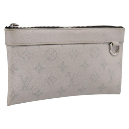 Louis Vuitton Discovery Pochette Monogram Taigarama, White, Canvas, Clutch