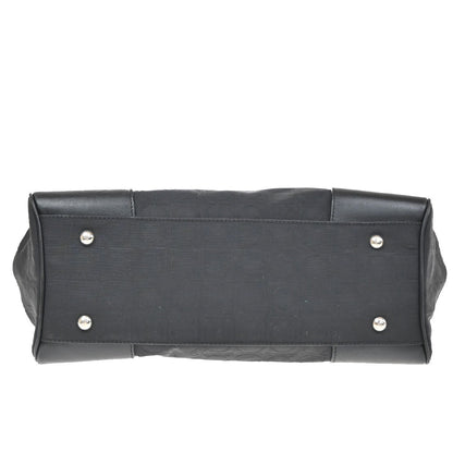 Salvatore Ferragamo Gancini Tote Canvas, Black, Canvas, Tote Bag