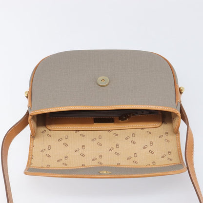 Christian Dior Vintage CD Logo Canvas and leather, Gray, Canvas, Shoulder Bag