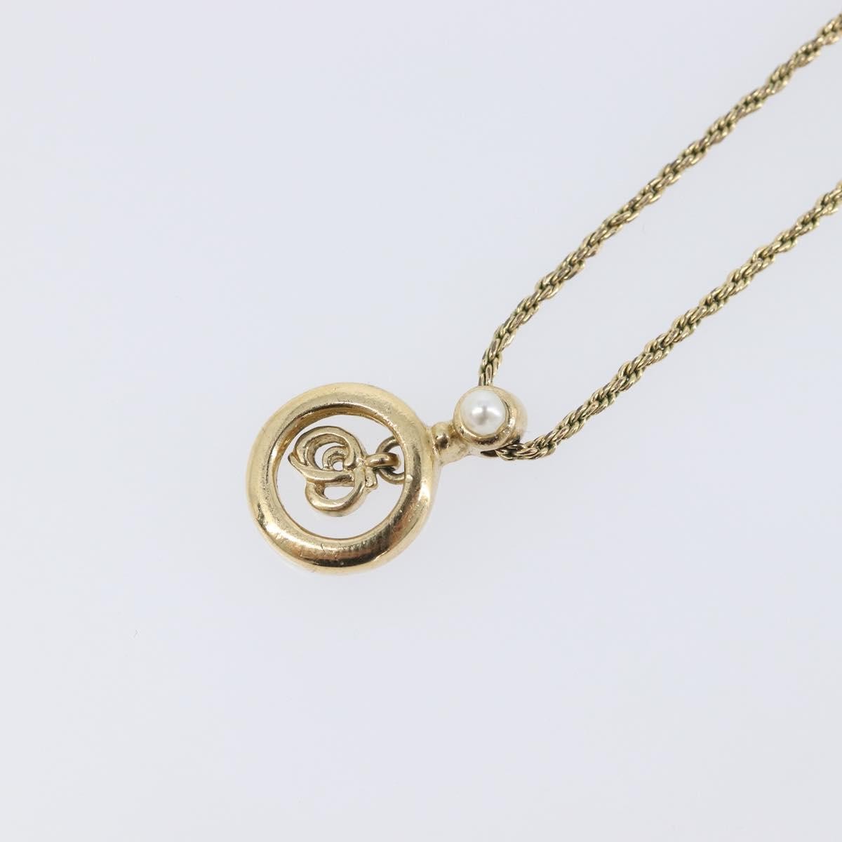 Christian Dior Vintage CD Pendant Metal, Gold, Metal, Necklace