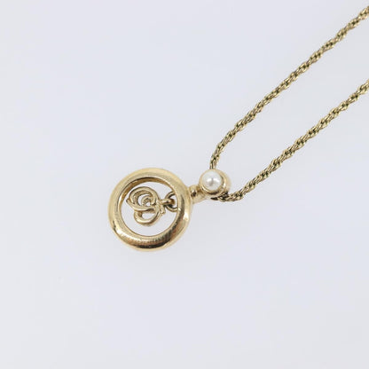 Christian Dior Vintage CD Pendant Metal, Gold, Metal, Necklace