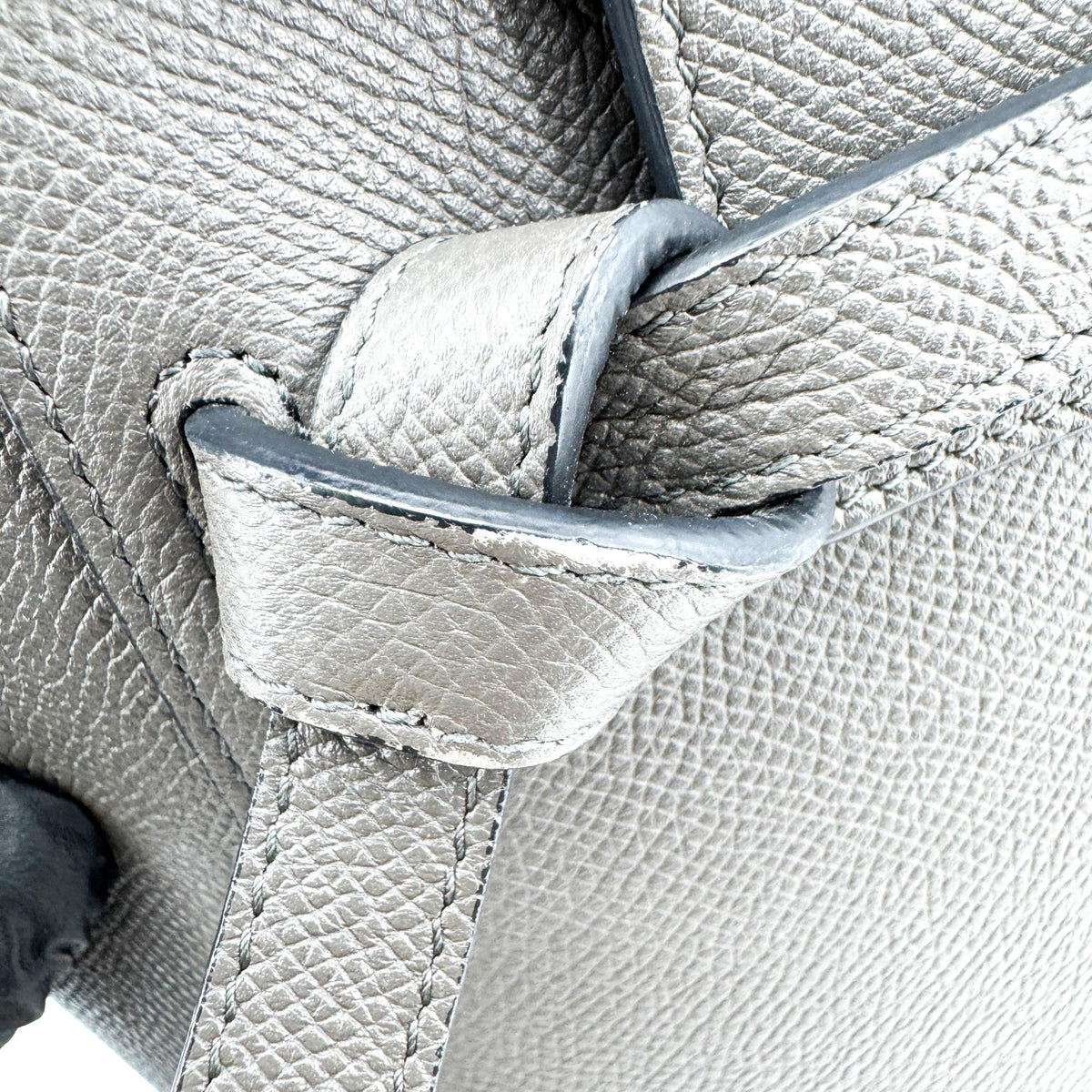 Celine Belt Calfskin, Gray, Leather, Handbag