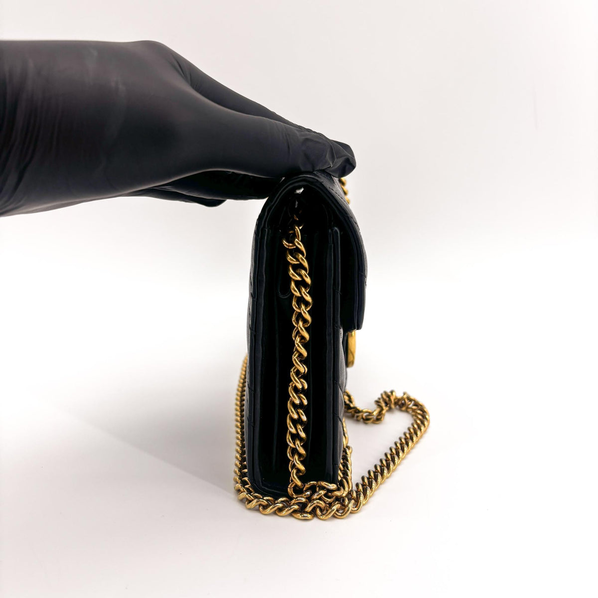 Gucci GG Marmont Chain Matelasse Leather, Black, Leather, Shoulder Bag