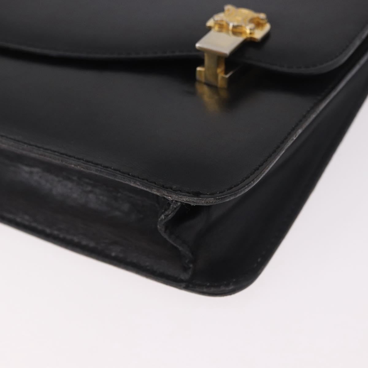 Celine Shoulder Leather, Black, Leather, Shoulder Bag