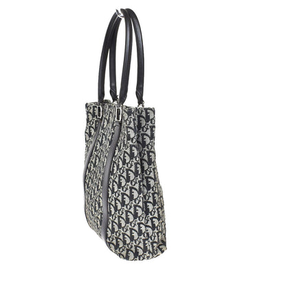 Christian Dior Vintage Open Diorissimo Canvas, Black, Canvas, Tote Bag
