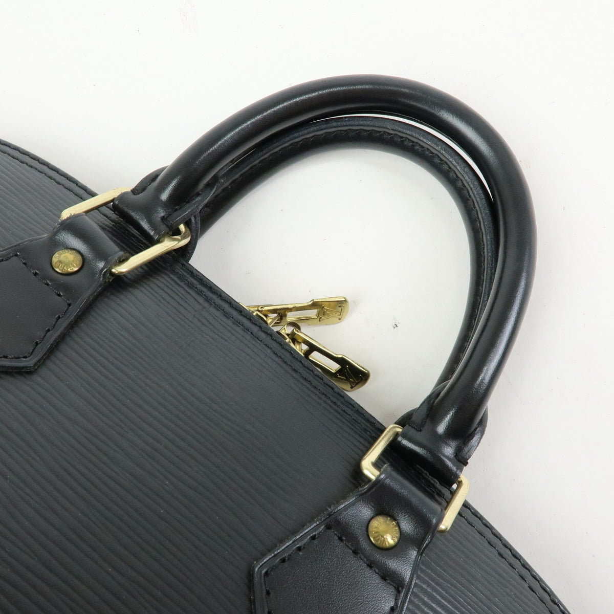 Louis Vuitton Alma Epi Leather, Black, Leather, Handbag
