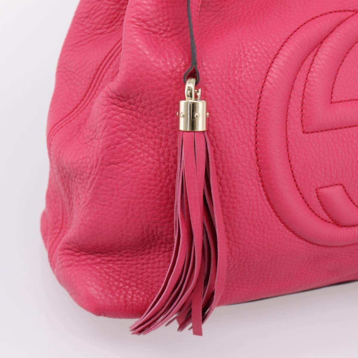 Gucci Soho Chain Strap Leather, Pink, Leather, Shoulder Bag