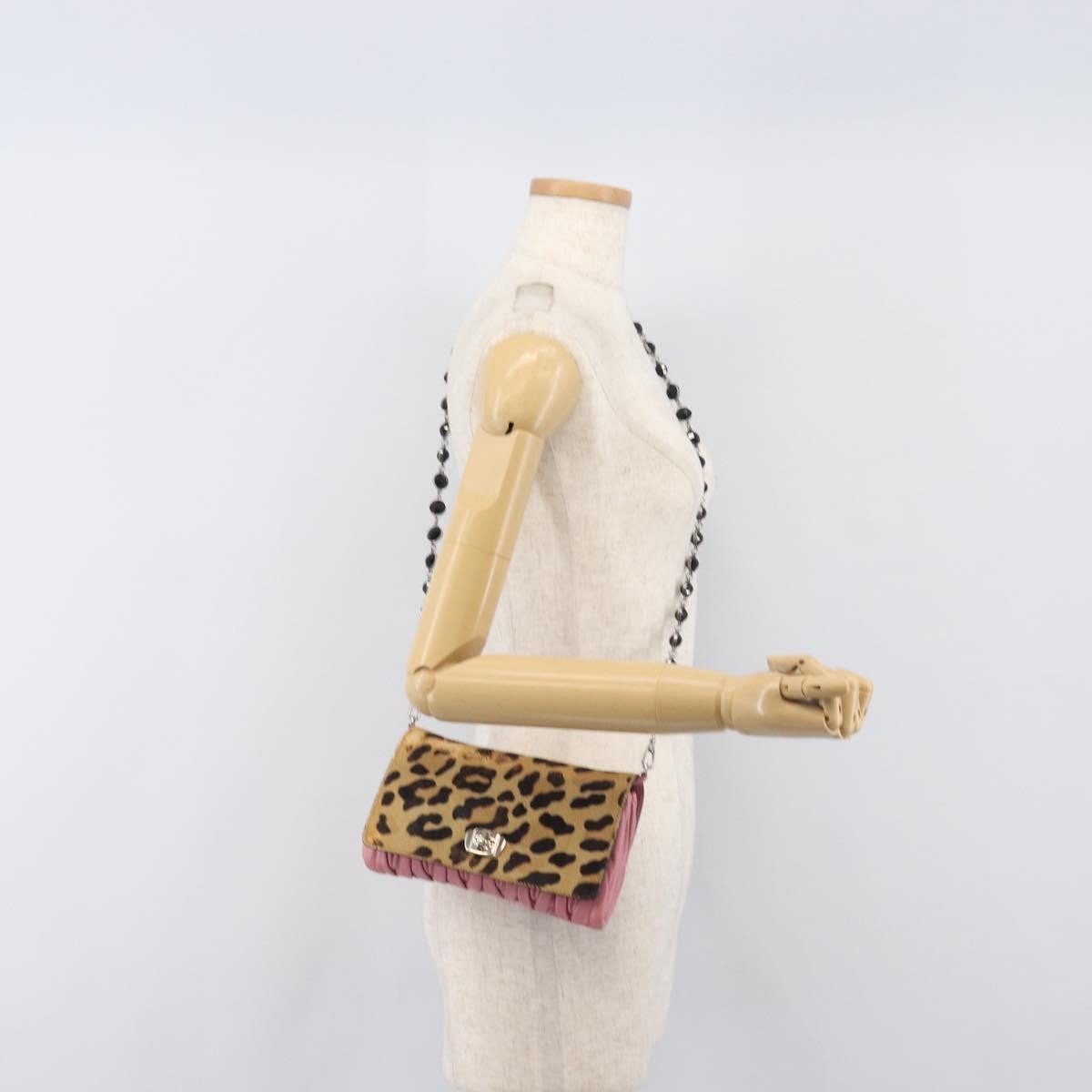 Miu Miu Convertible Flap Haircalf & Matelassé Nappa Leather, Pink, Calfskin, Crossbody Bag