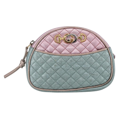 Gucci Trapuntata Camera Lambskin, Blue, Leather, Shoulder Bag