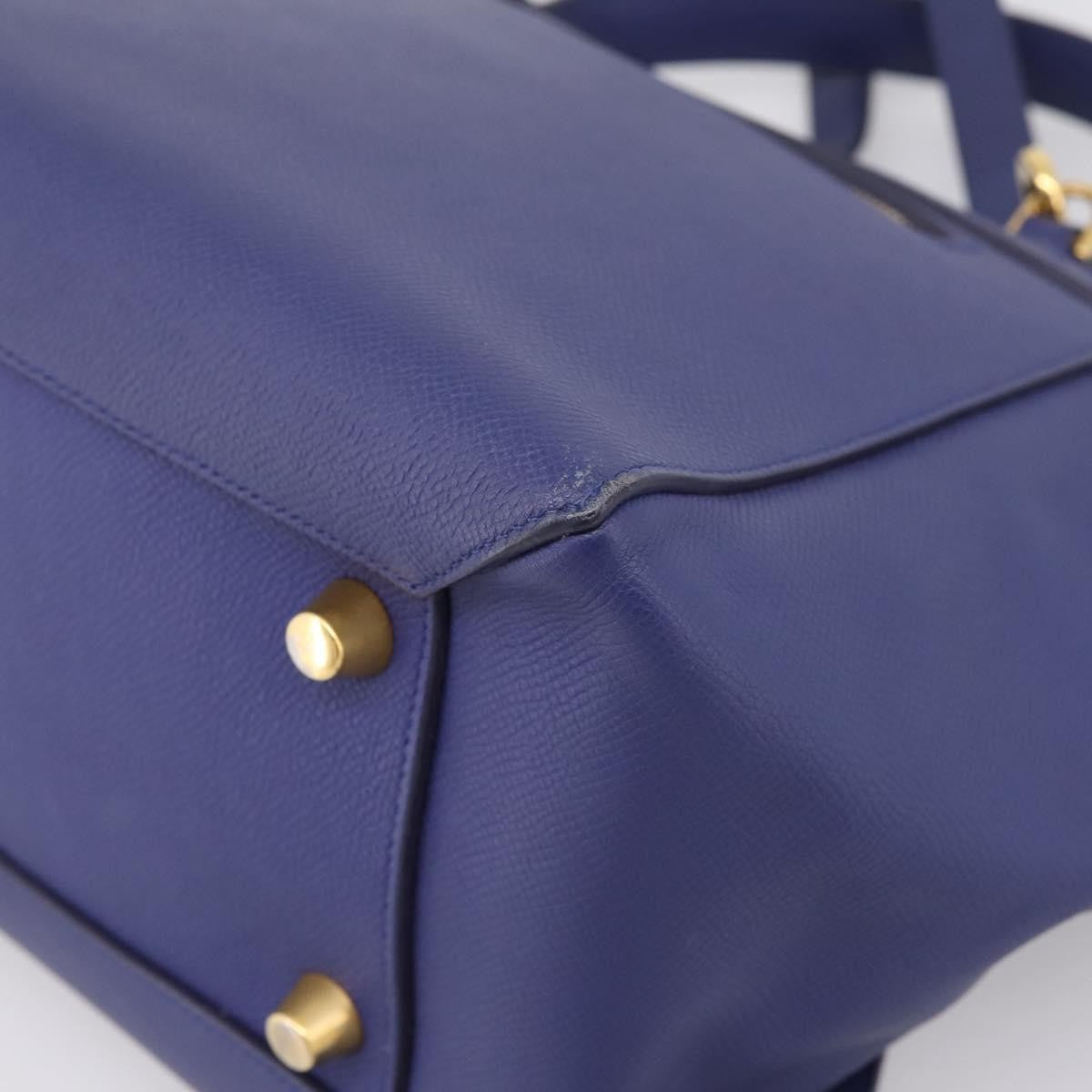 Celine Belt Leather, Blue, Leather, Handbag
