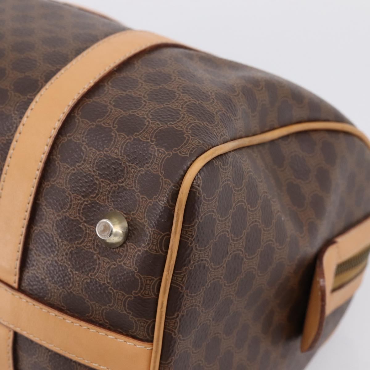 Celine boston Macadam Canvas, Brown, Canvas, Travel Bag