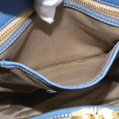 Miu Miu Beau Top Handle Leather, Blue, Leather, Handbag
