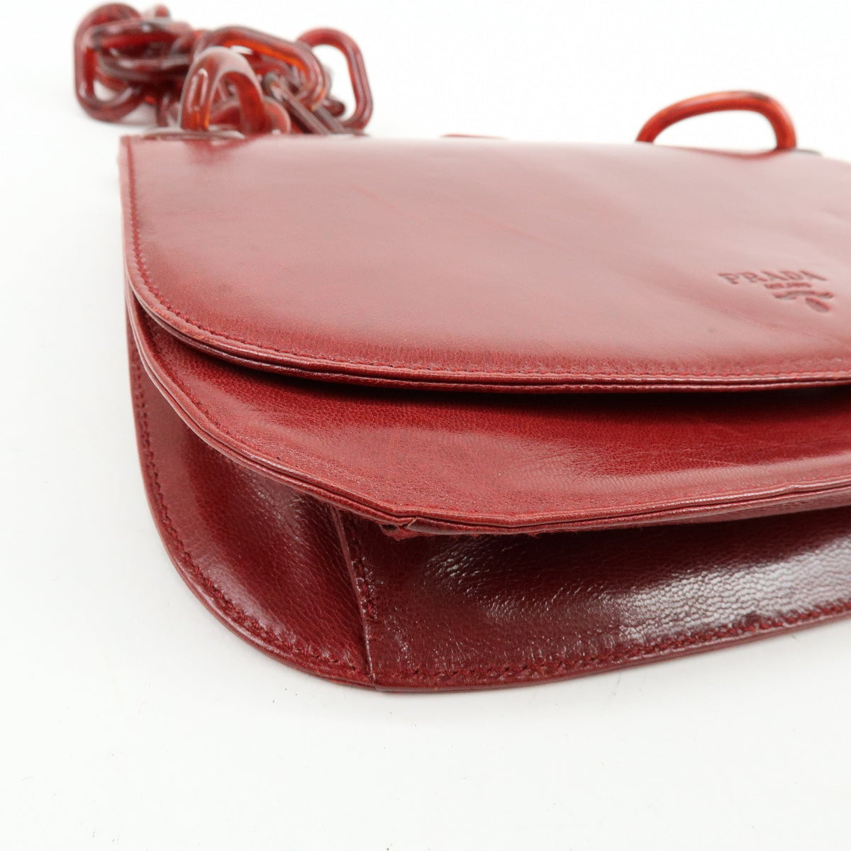 Prada Shoulder Leather, Red, Leather, Shoulder Bag
