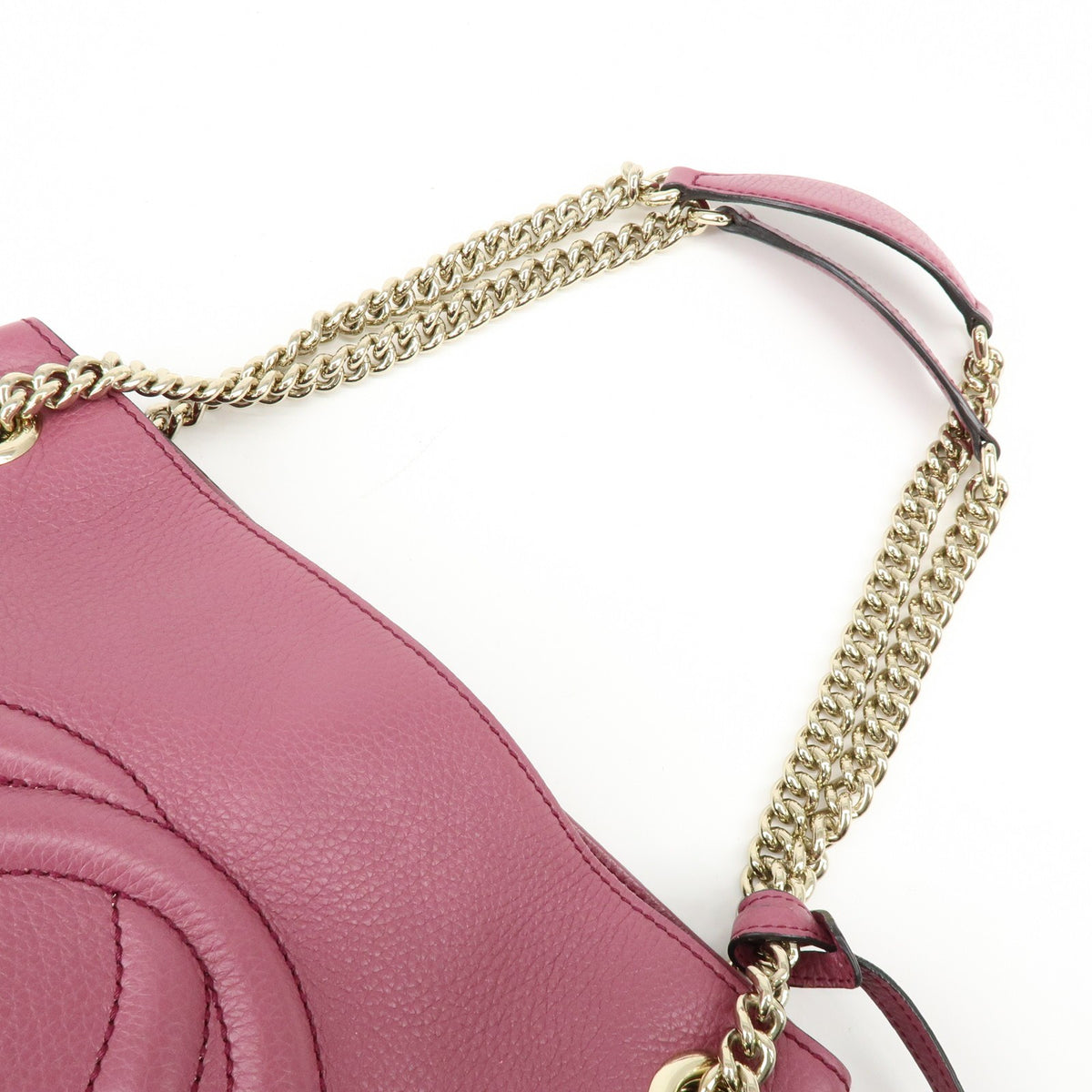 Gucci Soho Chain Strap Leather, Purple, Leather, Shoulder Bag