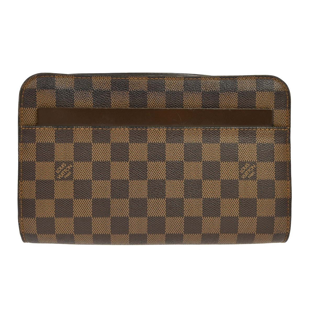 Louis Vuitton Pochette Saint Louis Damier Ebene, Brown, Canvas, Clutch