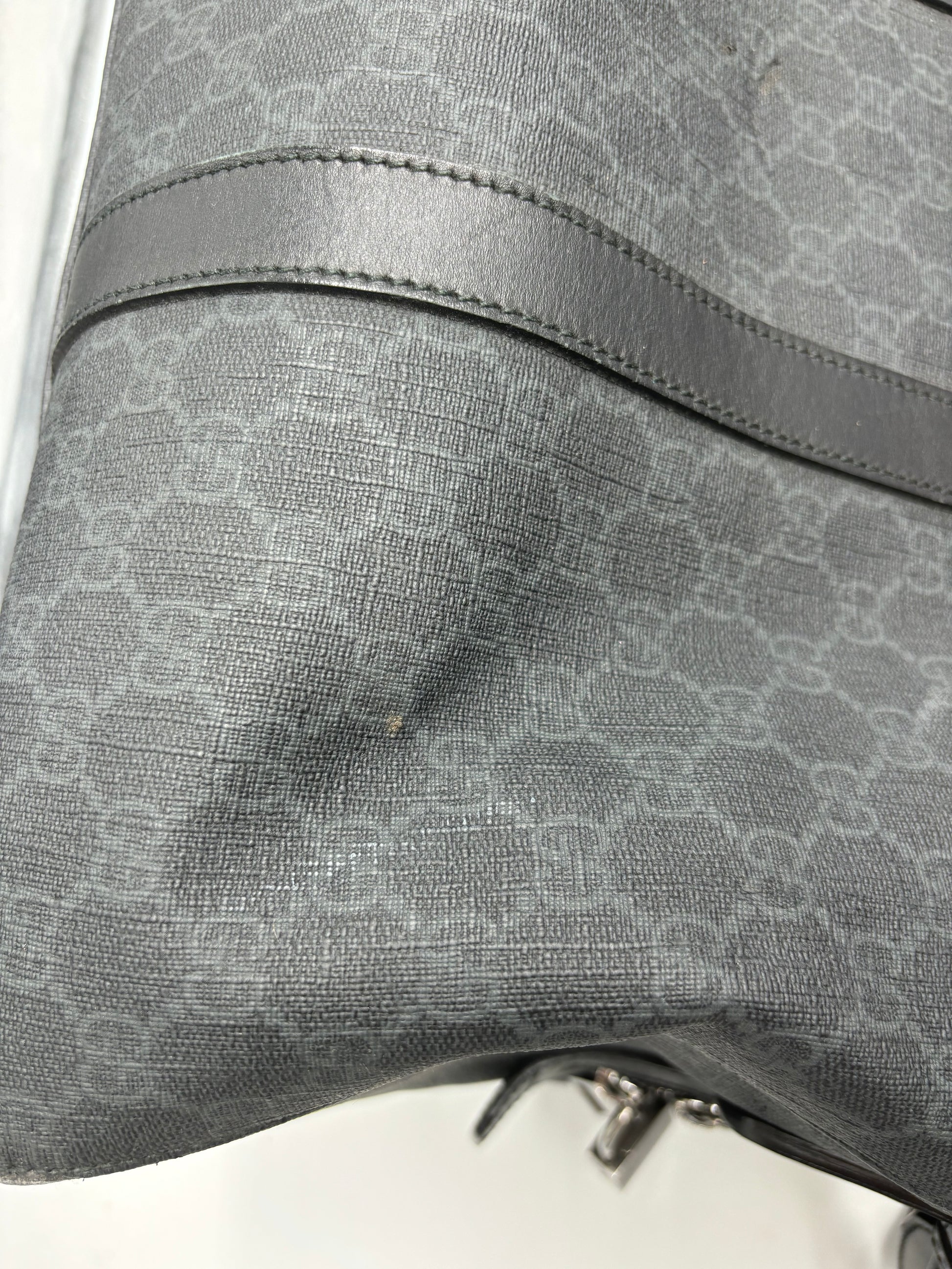 Gucci GG Supreme Carry-On Duffle Bag GG Canvas and Leather, Black, Canvas, Travel Bag